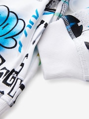 White/Blue Drippy Smile Graphic Hoodie (3-16yrs) - Image 8 of 9