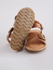 Brown Wide Fit (G) Leather Buckle Sandals - Image 5 of 5
