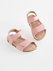 Pink Wide Fit (G) Leather Corkbed Sandals - Image 1 of 6