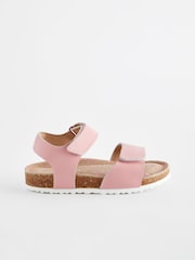 Pink Wide Fit (G) Leather Corkbed Sandals - Image 2 of 6