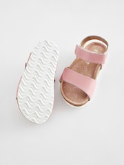 Pink Wide Fit (G) Leather Corkbed Sandals - Image 4 of 6