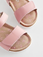Pink Wide Fit (G) Leather Corkbed Sandals - Image 6 of 6