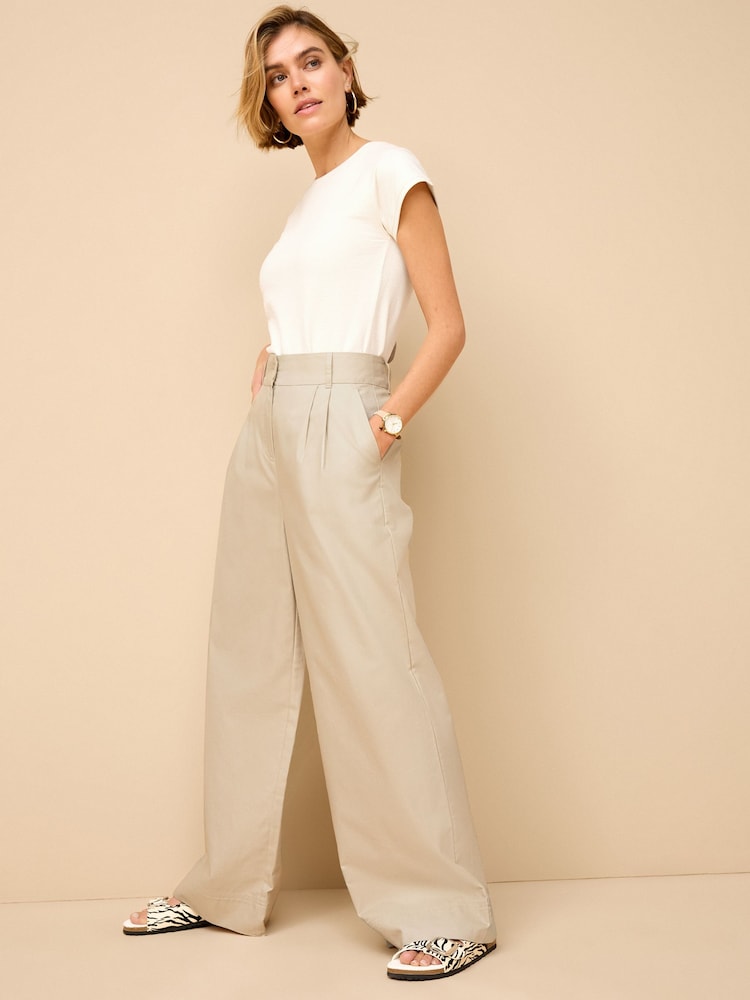 Stone - Elegante Hose mit weitem Bein aus Baumwollmix - Bild 1 von 6