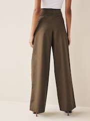 Schokoladenbraun - Elegante Hose mit weitem Bein aus Baumwollmix - Bild 2 von 7