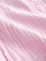 Lilac Purple Textured Cotton Pull On Trousers - Image 6 of 7