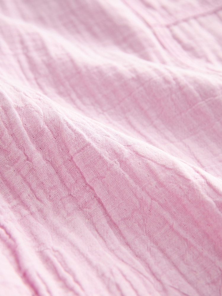 Lilac Purple Textured Cotton Pull On Trousers - Image 7 of 7