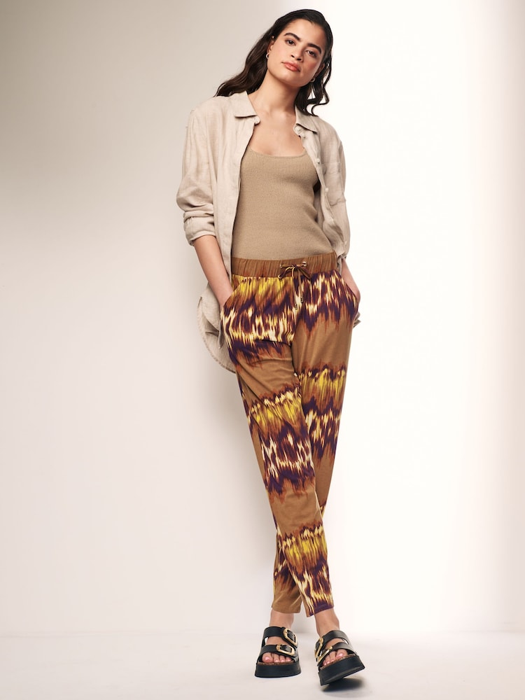 Brown Tie Dye Jersey Joggers - Image 1 of 6