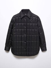 Mango Black Shirt Collar Quilted Anorak Jacket - Image 5 of 5