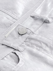 Silver Linen Blend Midi Skirt - Image 6 of 6