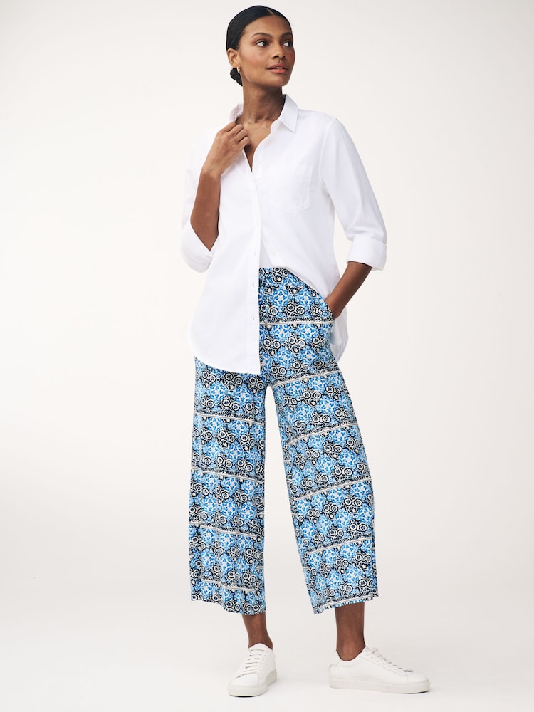 Navy Floral Jersey Culottes - Image 2 of 6 Navy Floral Jersey Culottes - Image 2 of 6
