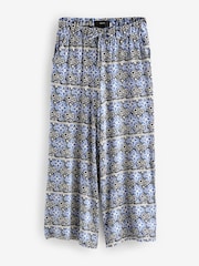 Navy Floral Jersey Culottes - Image 5 of 6