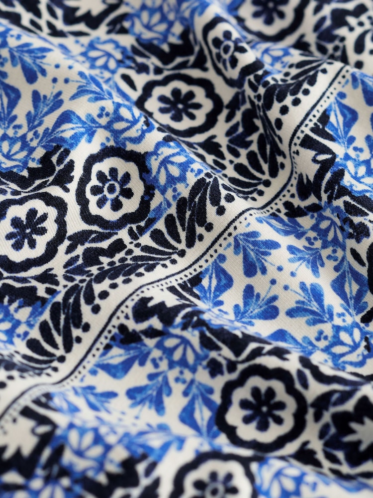 Navy Floral Jersey Culottes - Image 6 of 6