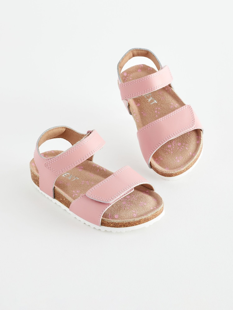 Pink Standard Fit (F) Leather Corkbed Sandals - Image 1 of 6