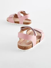 Pink Standard Fit (F) Leather Corkbed Sandals - Image 3 of 6