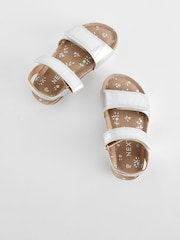 Silver Wide Fit (G) Leather Corkbed Sandals - Image 2 of 7