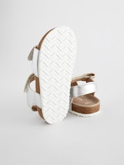 Silver Wide Fit (G) Leather Corkbed Sandals - Image 4 of 7