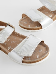 Silver Wide Fit (G) Leather Corkbed Sandals - Image 6 of 7