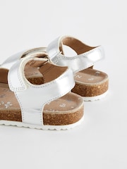 Silver Wide Fit (G) Leather Corkbed Sandals - Image 7 of 7