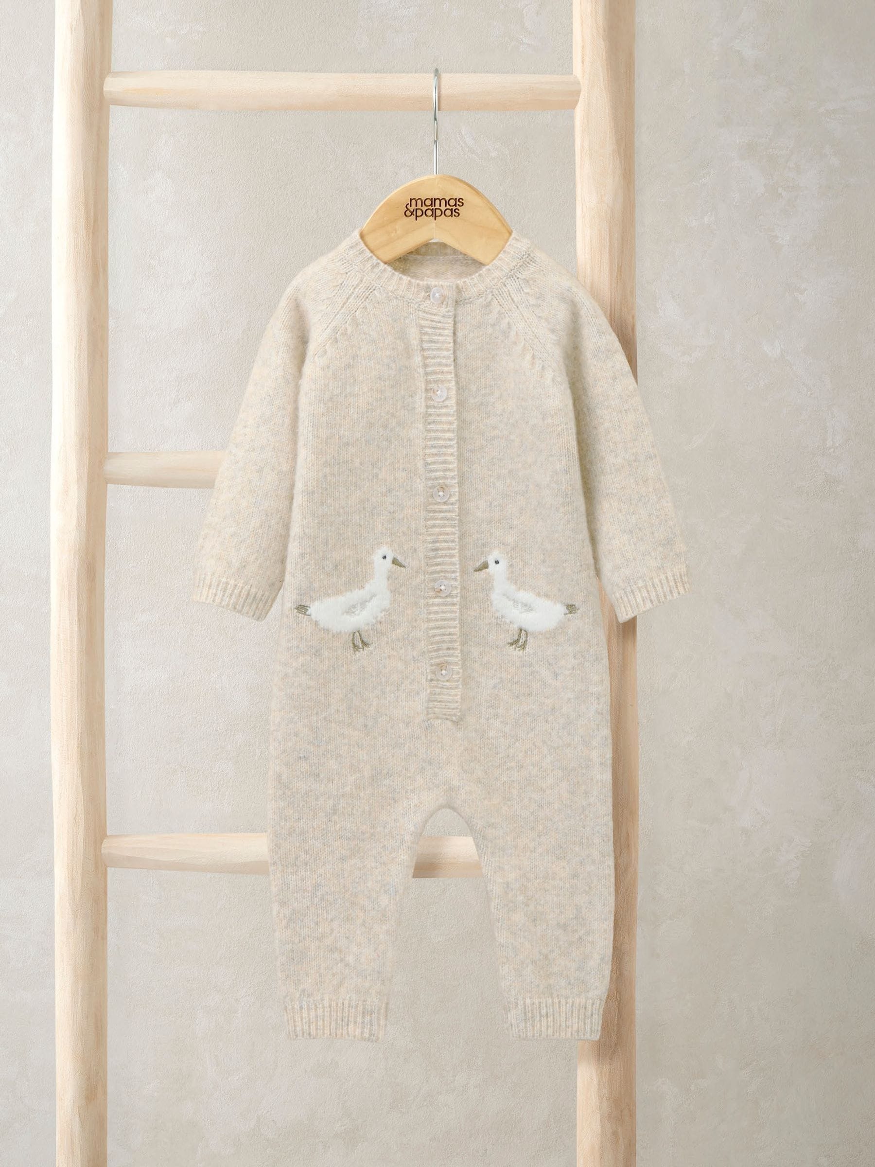 Mamas & Papas Brown Duck Knitted Romper view 1