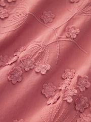 Blush Pink Tie Neck Floral Blouse - Image 6 of 6