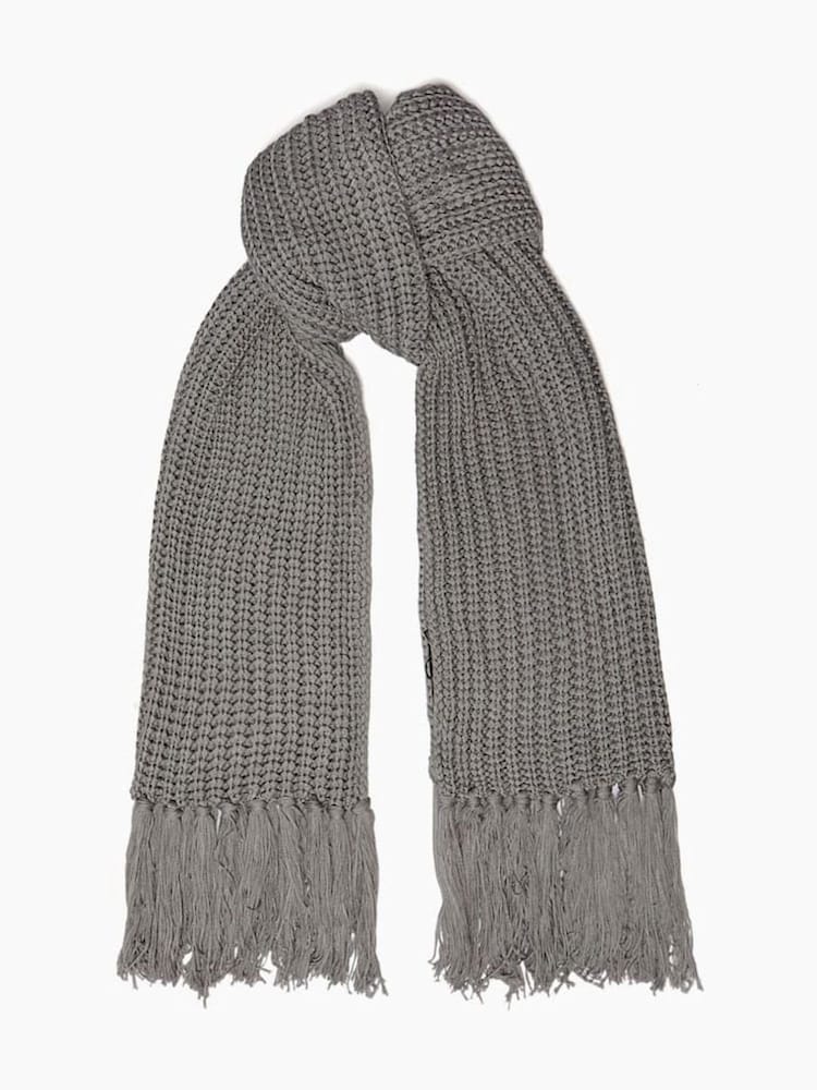 Dune London Grey Luxem Cashmere Mix Knitted Scarf - Image 1 of 1
