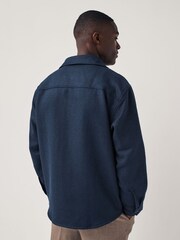 GANT Blue Wool Blend Overshirt - Image 2 of 4