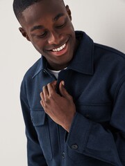 GANT Blue Wool Blend Overshirt - Image 3 of 4