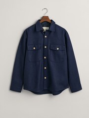 GANT Blue Wool Blend Overshirt - Image 4 of 4