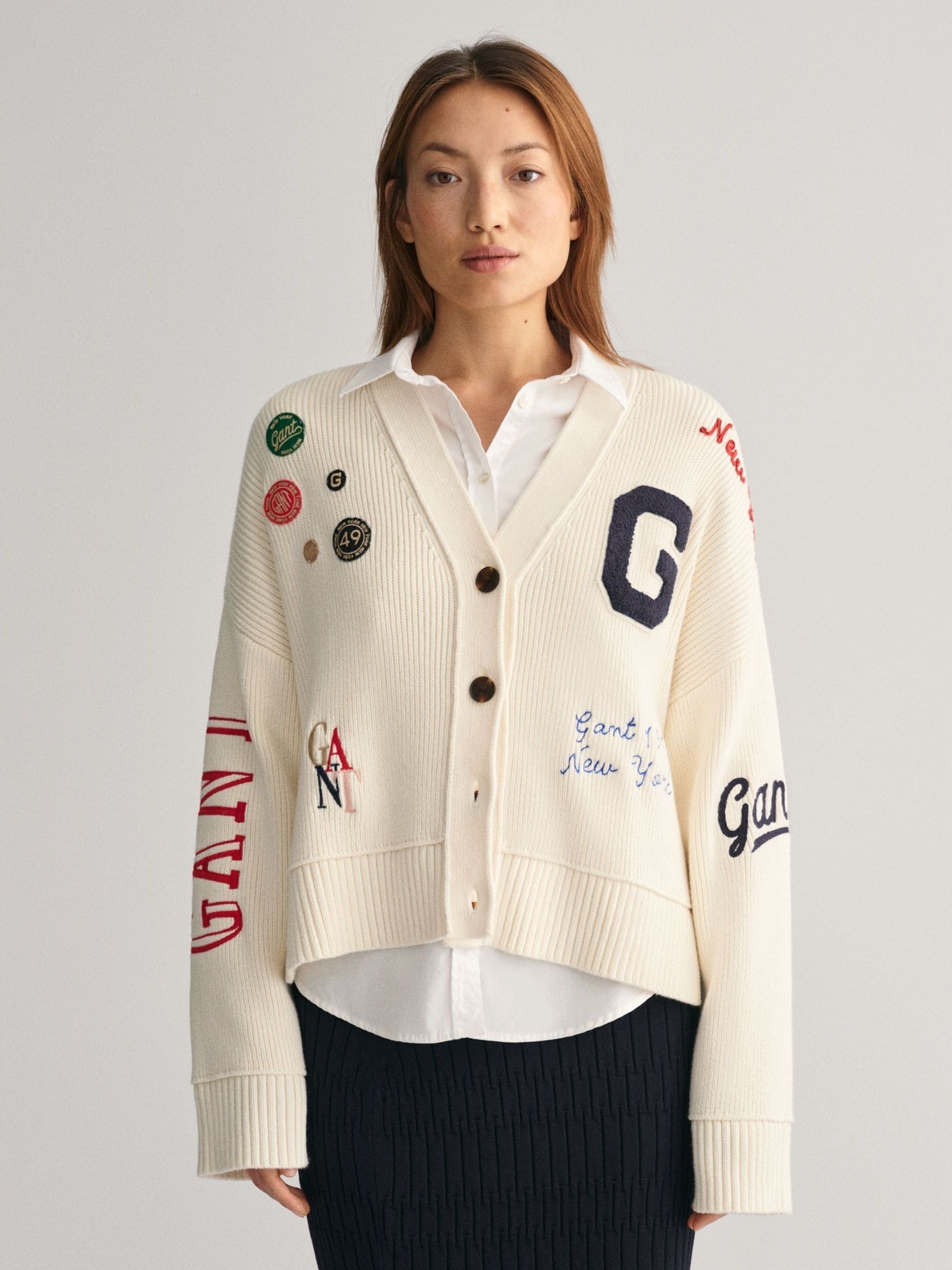 Varsity cardigan womens outlet