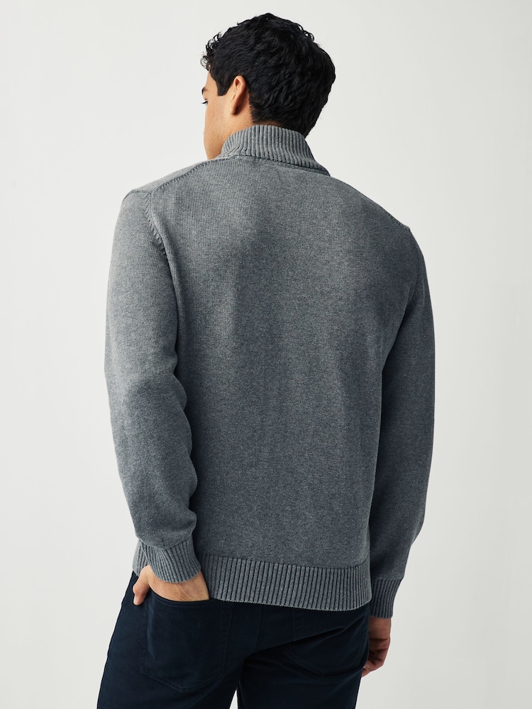 GANT Grey Casual 100% Cotton Quarter Zip Jumper - Image 2 of 4