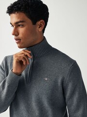 GANT Grey Casual 100% Cotton Quarter Zip Jumper - Image 3 of 4