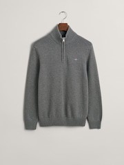 GANT Grey Casual 100% Cotton Quarter Zip Jumper - Image 4 of 4