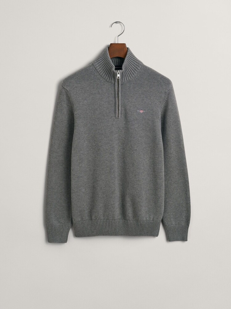 GANT Grey Casual 100% Cotton Quarter Zip Jumper - Image 4 of 4