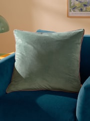 Furn Mineral/Blush Meridian Velvet 55 x 55cm Cushion Cover - Image 1 of 7