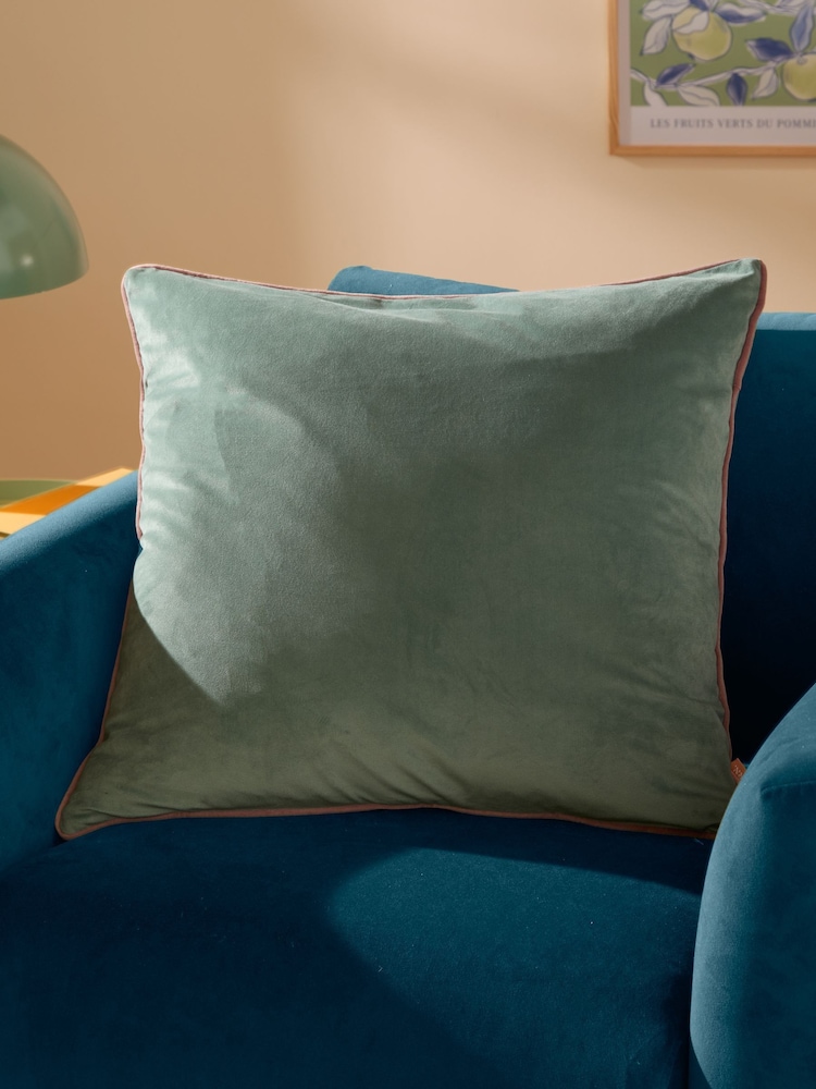 Furn Mineral/Blush Meridian Velvet 55 x 55cm Cushion Cover - Image 1 of 7