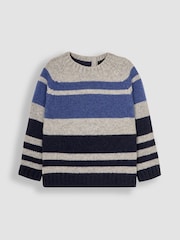 JoJo Maman Bébé Blue Striped Jumper - Image 1 of 3