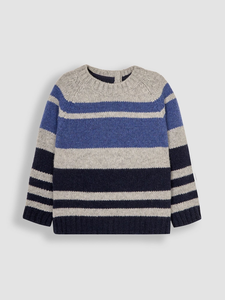JoJo Maman Bébé Blue Striped Jumper - Image 1 of 3