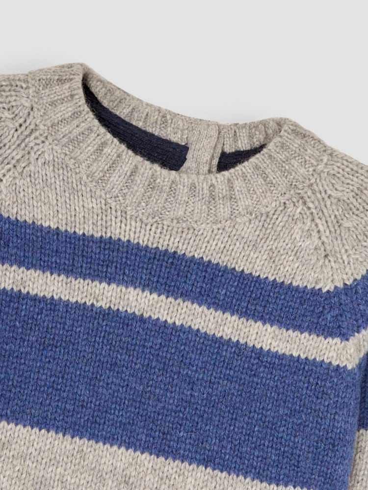JoJo Maman Bébé Blue Striped Jumper - Image 3 of 3 JoJo Maman Bébé Blue Striped Jumper - Image 3 of 3