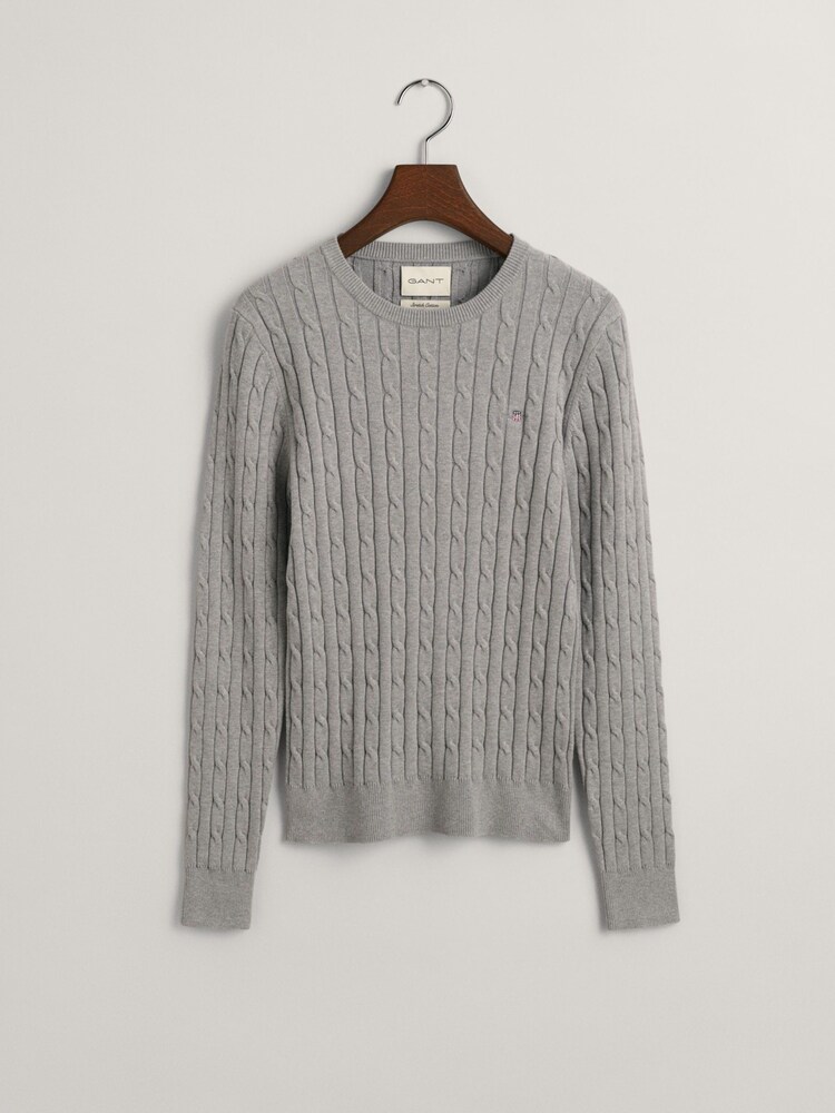Grau - Gant Strickpullover aus Baumwolle mit Stretchanteil - Bild 5 von 5 Grau - Gant Strickpullover aus Baumwolle mit Stretchanteil - Bild 5 von 5