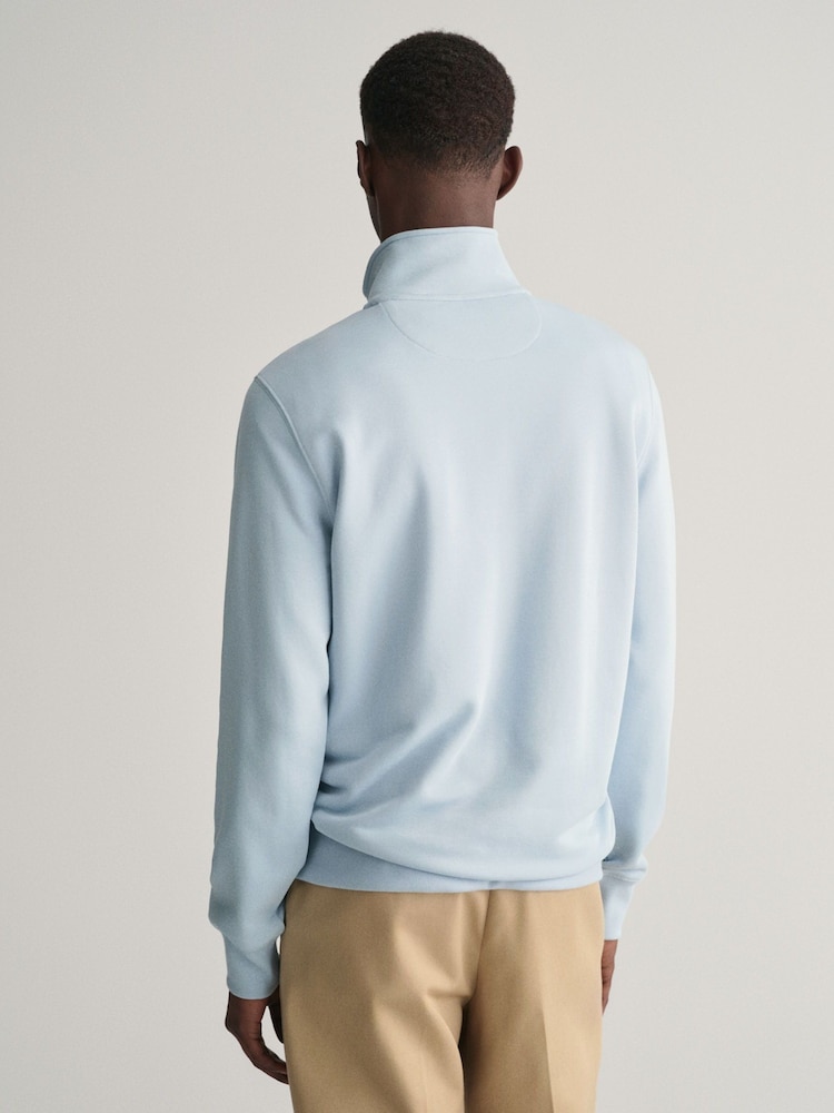 Marineblau/blau - GANT Sweatshirt mit Schildlogo und Viertelreißverschluss - Bild 2 von 5