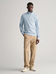 Marineblau/blau - GANT Sweatshirt mit Schildlogo und Viertelreißverschluss - Bild 3 von 5