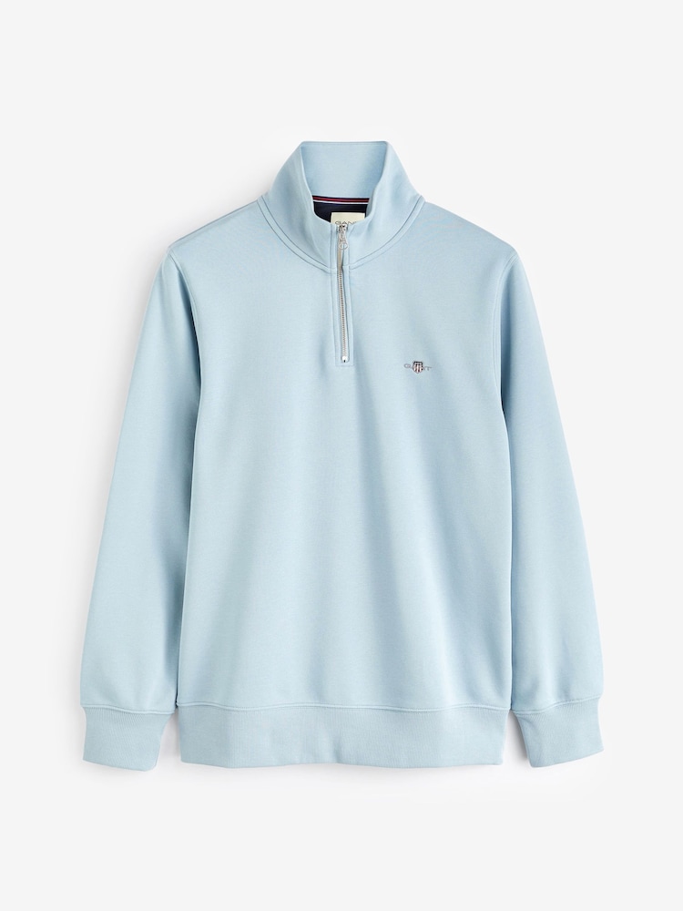 Marineblau/blau - GANT Sweatshirt mit Schildlogo und Viertelreißverschluss - Bild 5 von 5