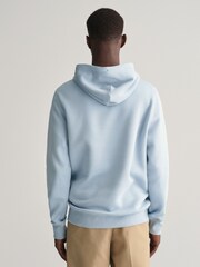 Blau - Gant Shield Kapuzensweatshirt in Regular Fit mit Logo - Bild 2 von 5