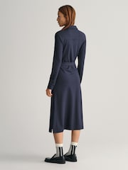 GANT Blue Fitted Jersey Shirt Dress - Image 2 of 7