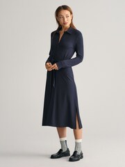 GANT Blue Fitted Jersey Shirt Dress - Image 3 of 7