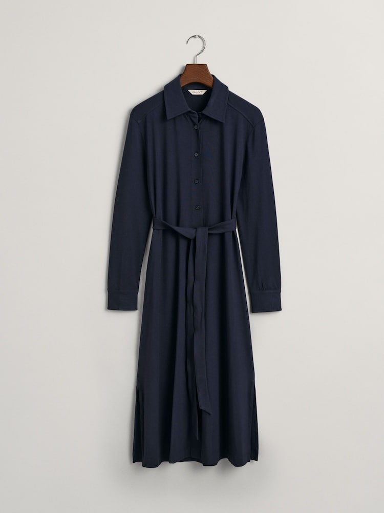 GANT Blue Fitted Jersey Shirt Dress - Image 7 of 7