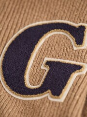 GANT Natural Wool Nepps Letterman Half Zip Jumper - Image 9 of 10