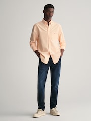 GANT Orange Regular Fit Oxford 100% Cotton Shirt - Image 3 of 7