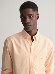 GANT Orange Regular Fit Oxford 100% Cotton Shirt - Image 4 of 7