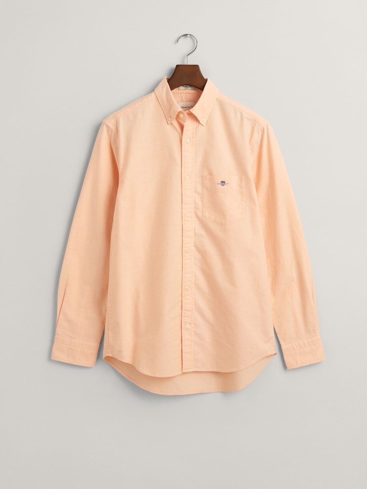 GANT Orange Regular Fit Oxford 100% Cotton Shirt - Image 7 of 7